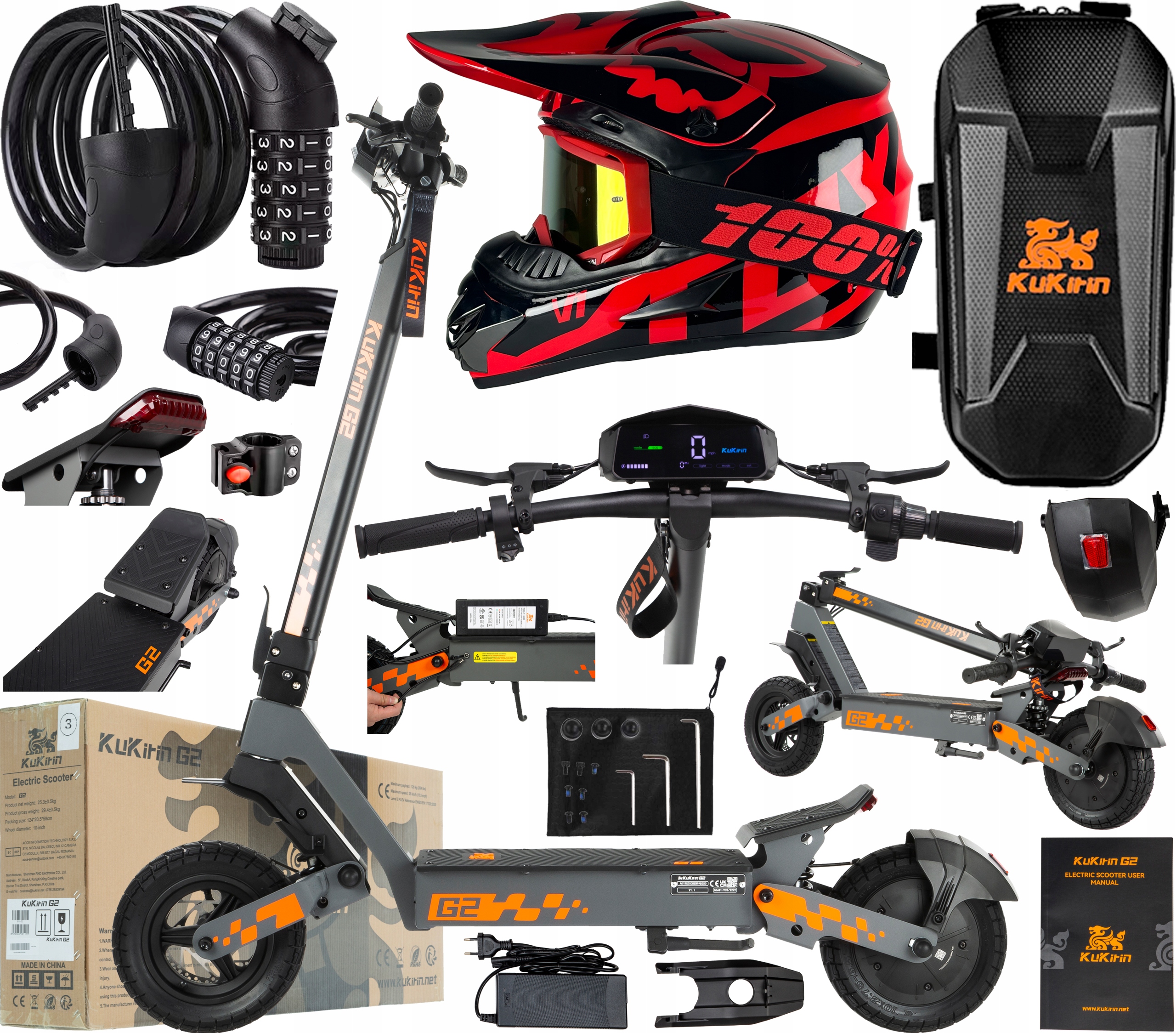 2026 KuKirin G2 elektrická vozidla 800W 45KM/H 48V 15Ah 55KM 10" +Dárek