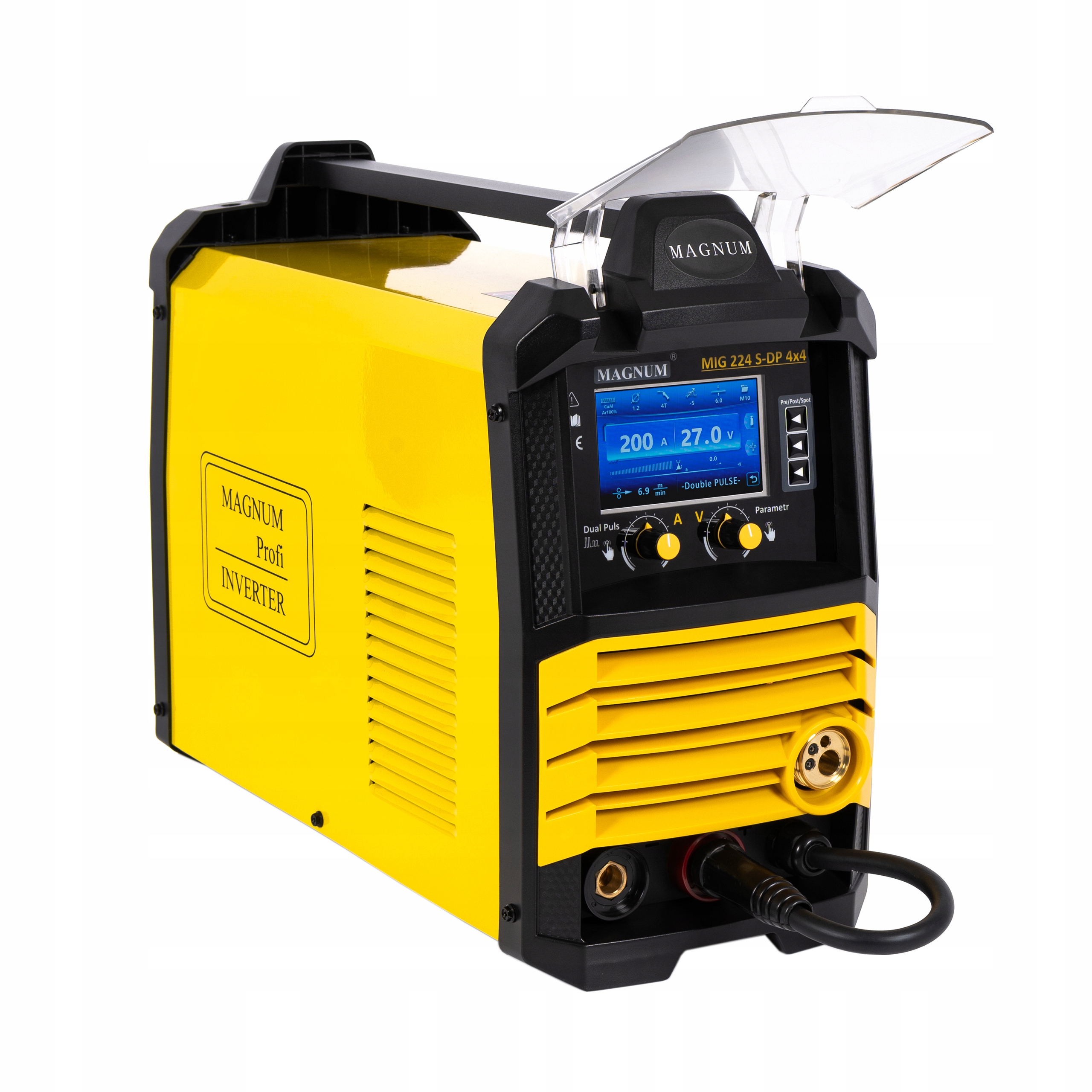 Półautomat Inwerter Magnum Mig 224 LCD Dual Puls Synergia Mma 4x4, 200A 60%