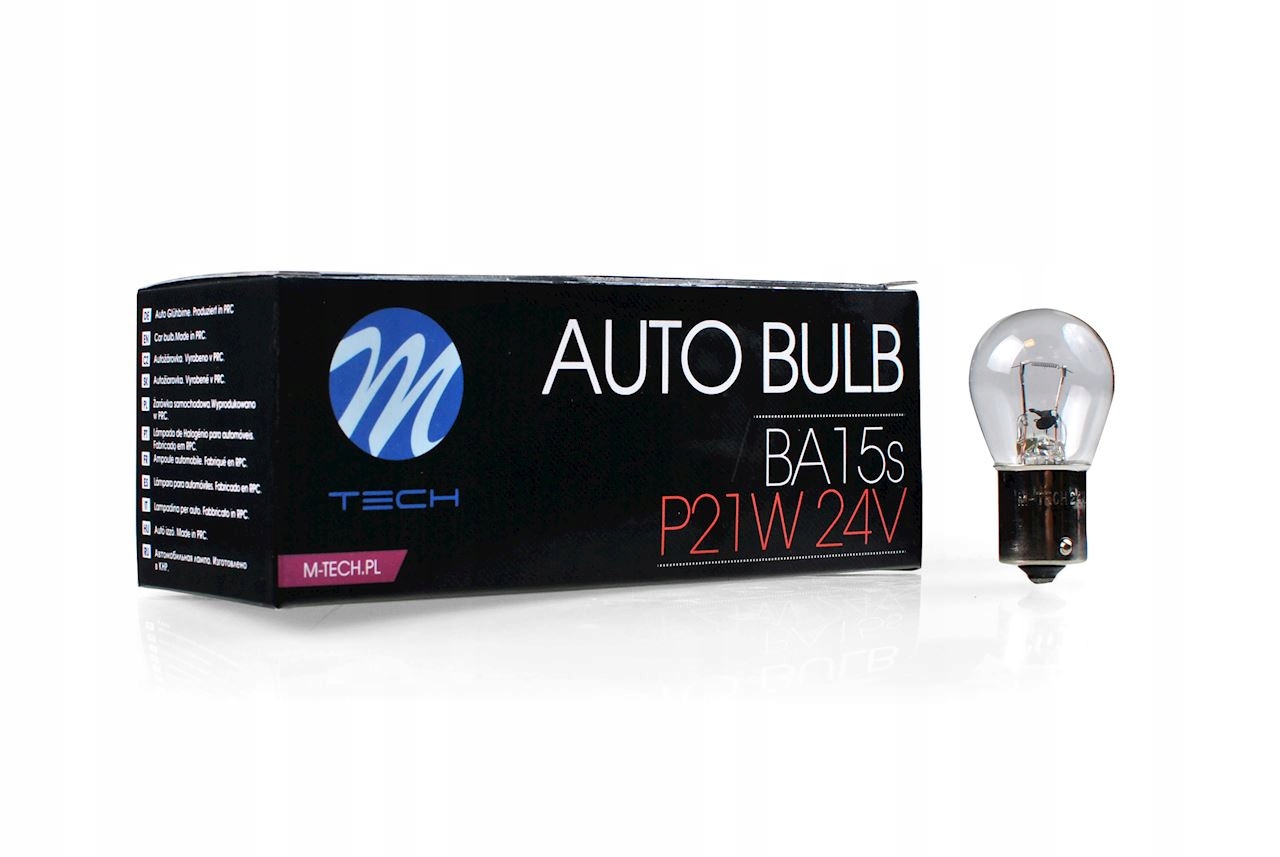Żarówka Żarówki halogenowe M-tech P21W 1156 S25 24V 21W BA15s 10szt.