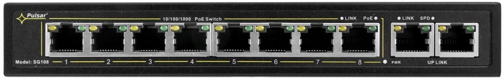 10-portový prepínač Pulsar SG108 PoE+