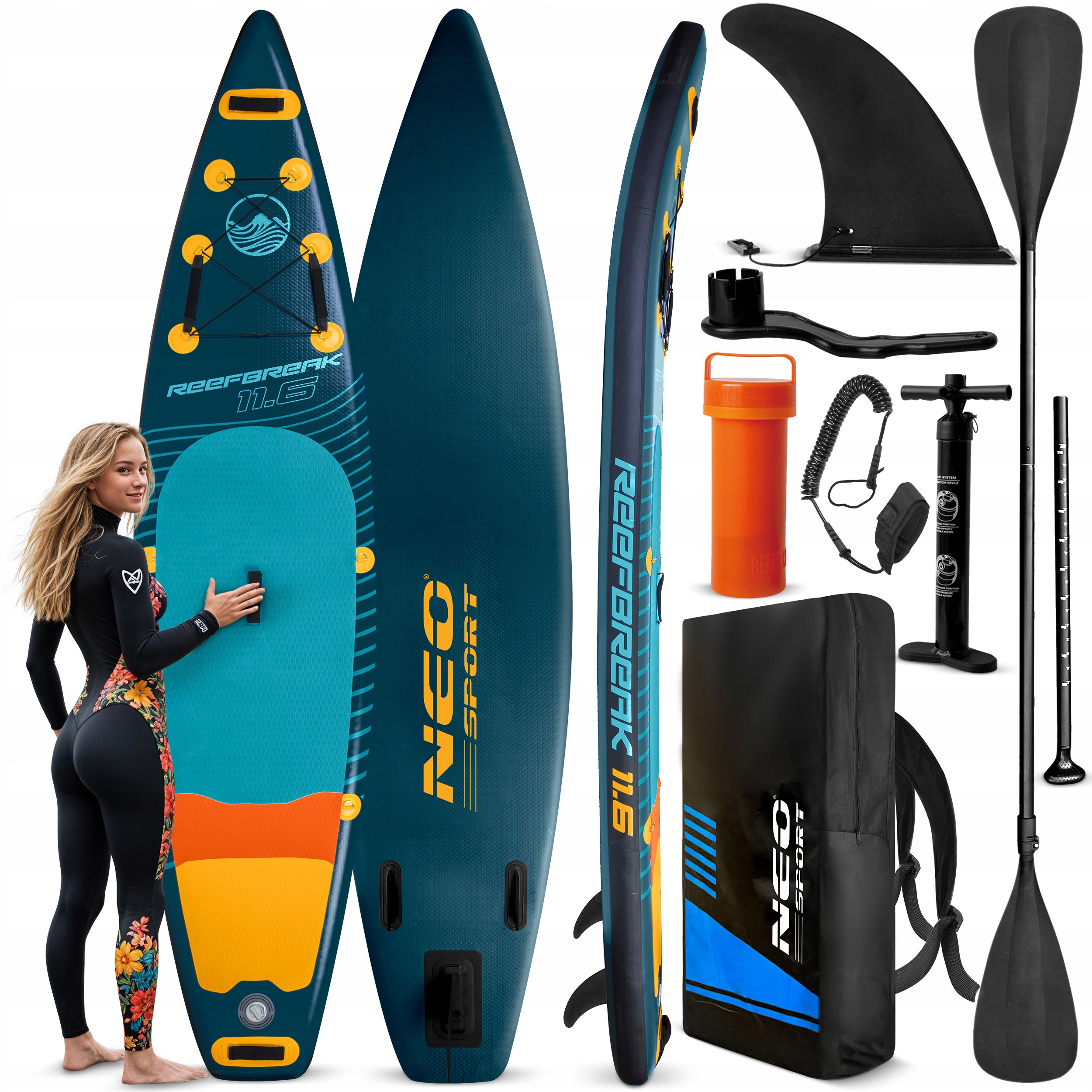 Deska Sup do pływania pompowana Stand Up Paddle 350cm Akcesoria Zestaw