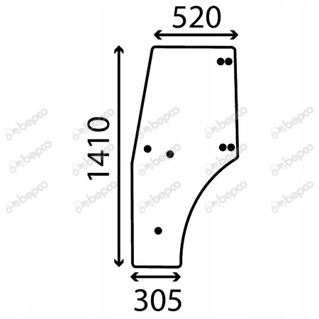 čelní sklo pro tahače Fendt dveří levé 297810030210