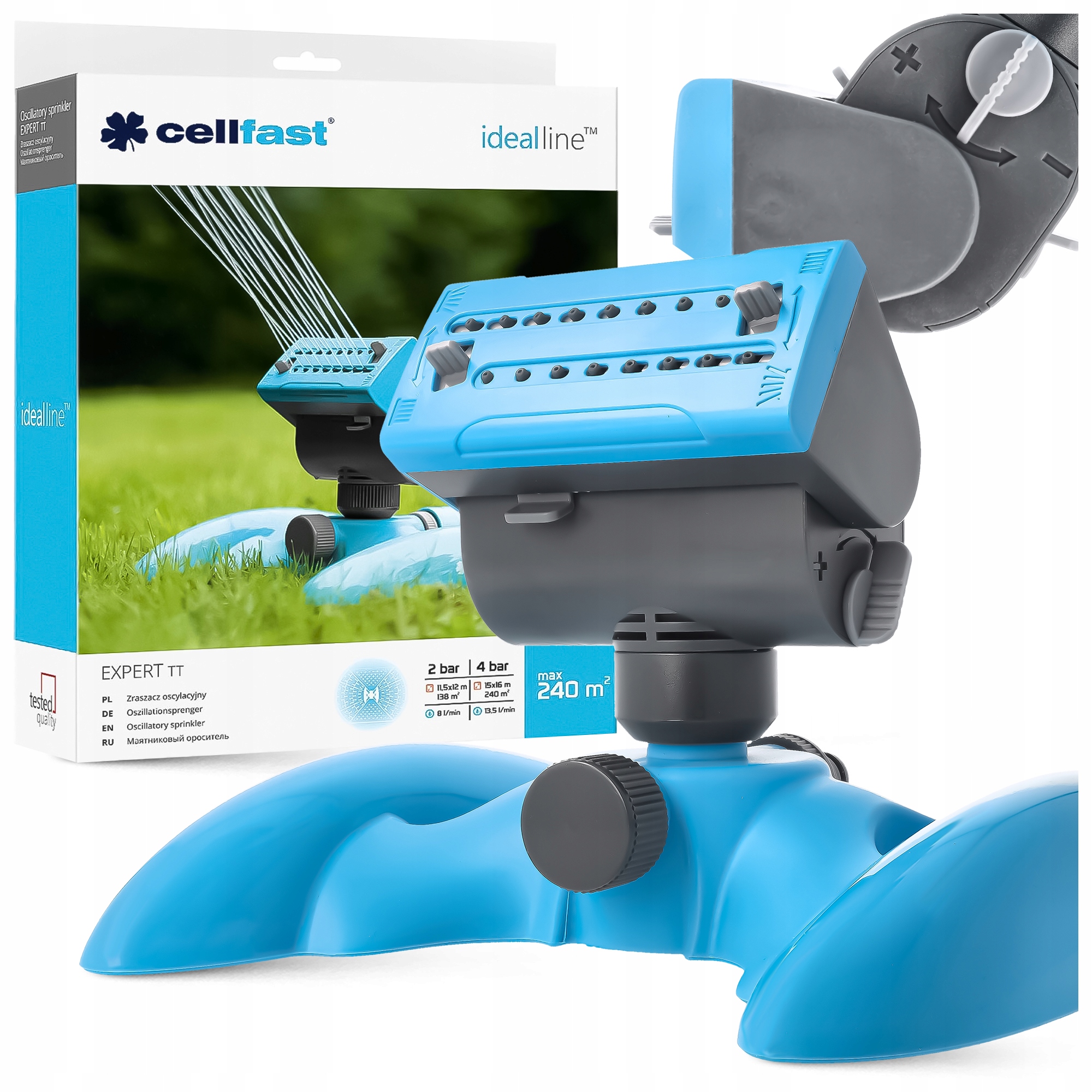 Oscilační zahradní zavlažovač Cellfast 16 Trysek Expert Ideal Regulovatelný 240 m2