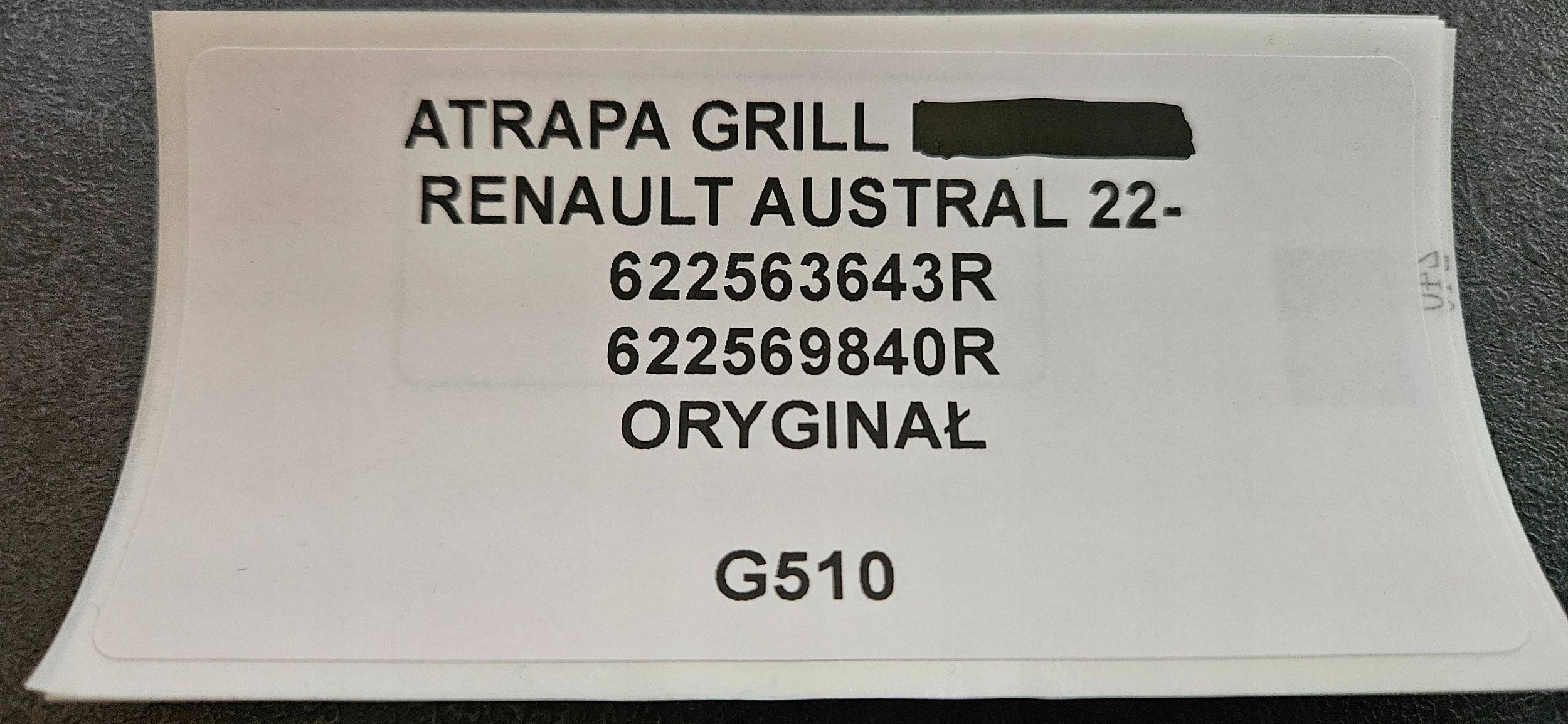 GRIGLIA RENAULT AUSTRAL 22- Originale 622563643R