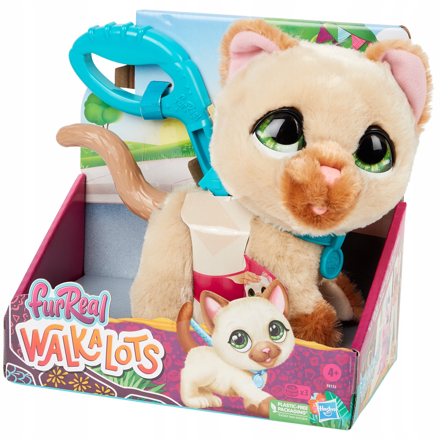 FurReal Duży Interaktywny chodzący Kotek na smyczy F8132 Hasbro