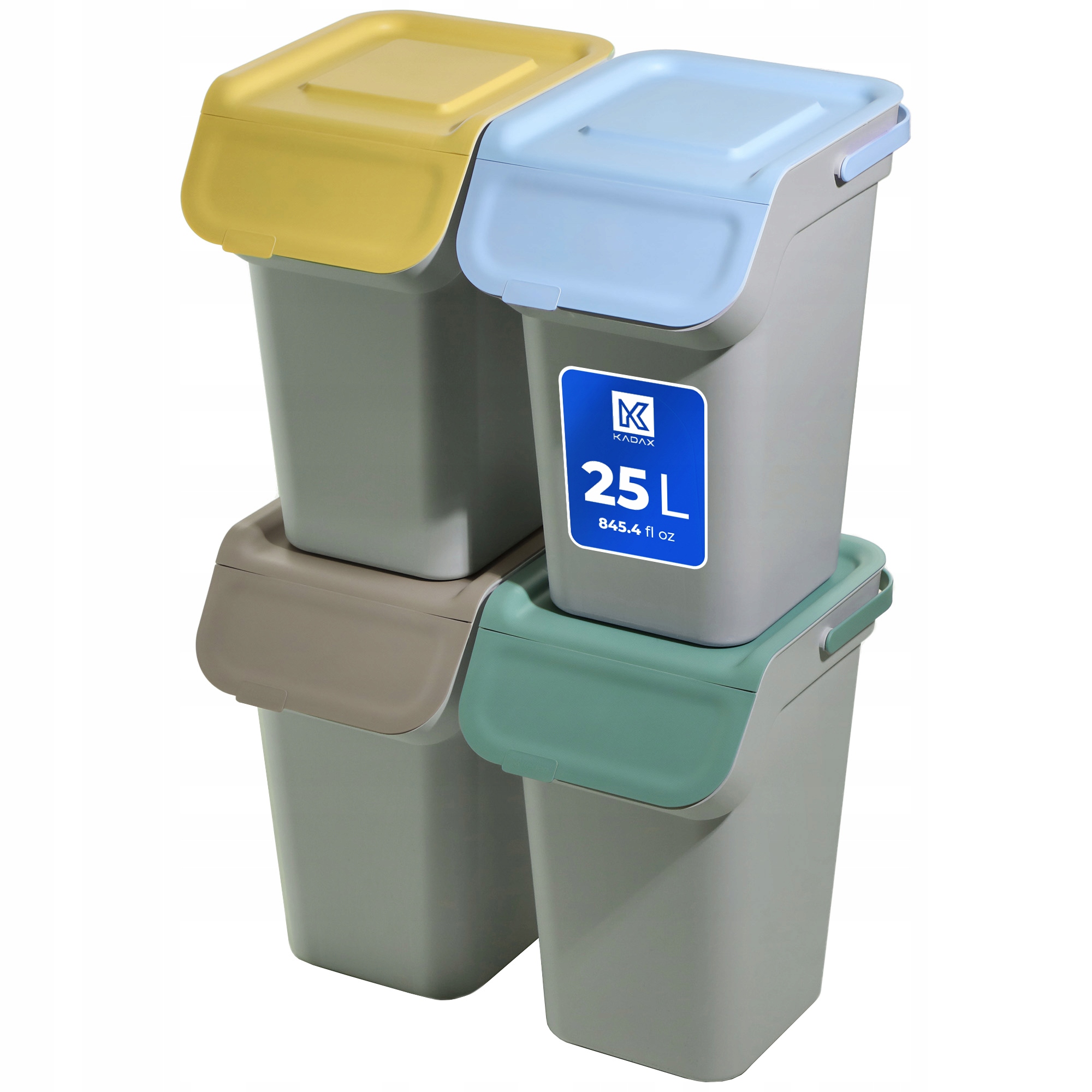 Odpadkový Koš Nádoba 4x 25L Koše Na Třídění Odpadu Set Filtry