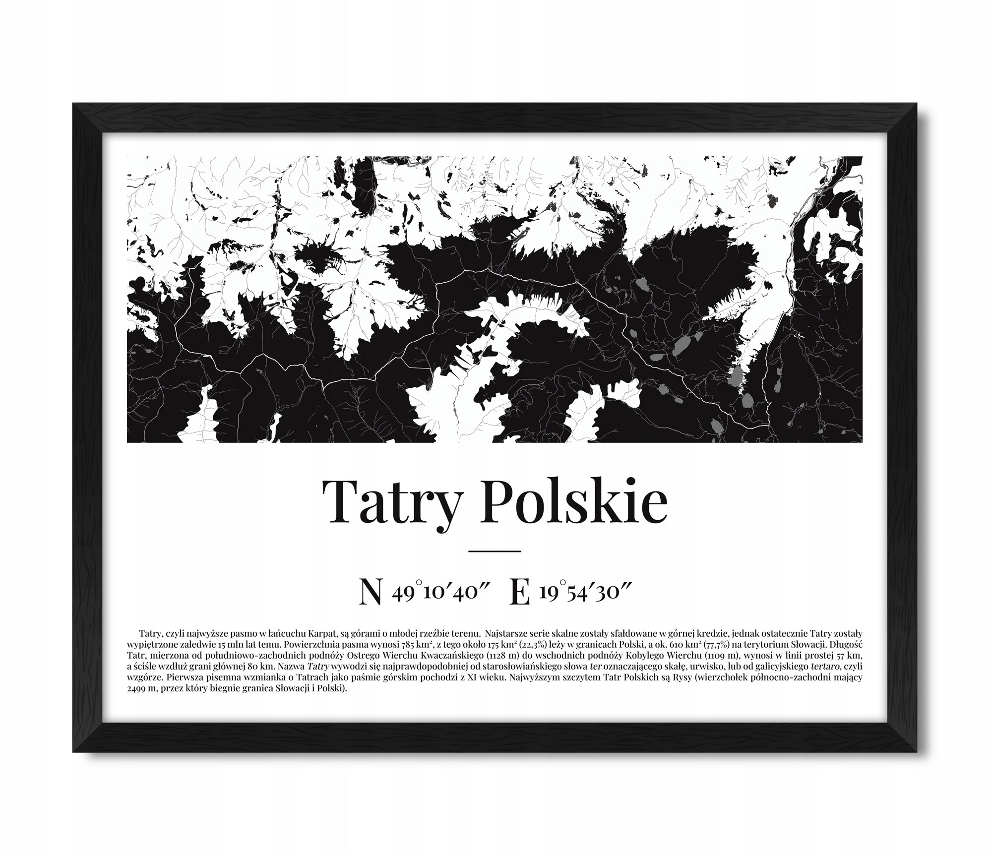 Obraz plakat na ścianę mapa TATR TATRY góry A3