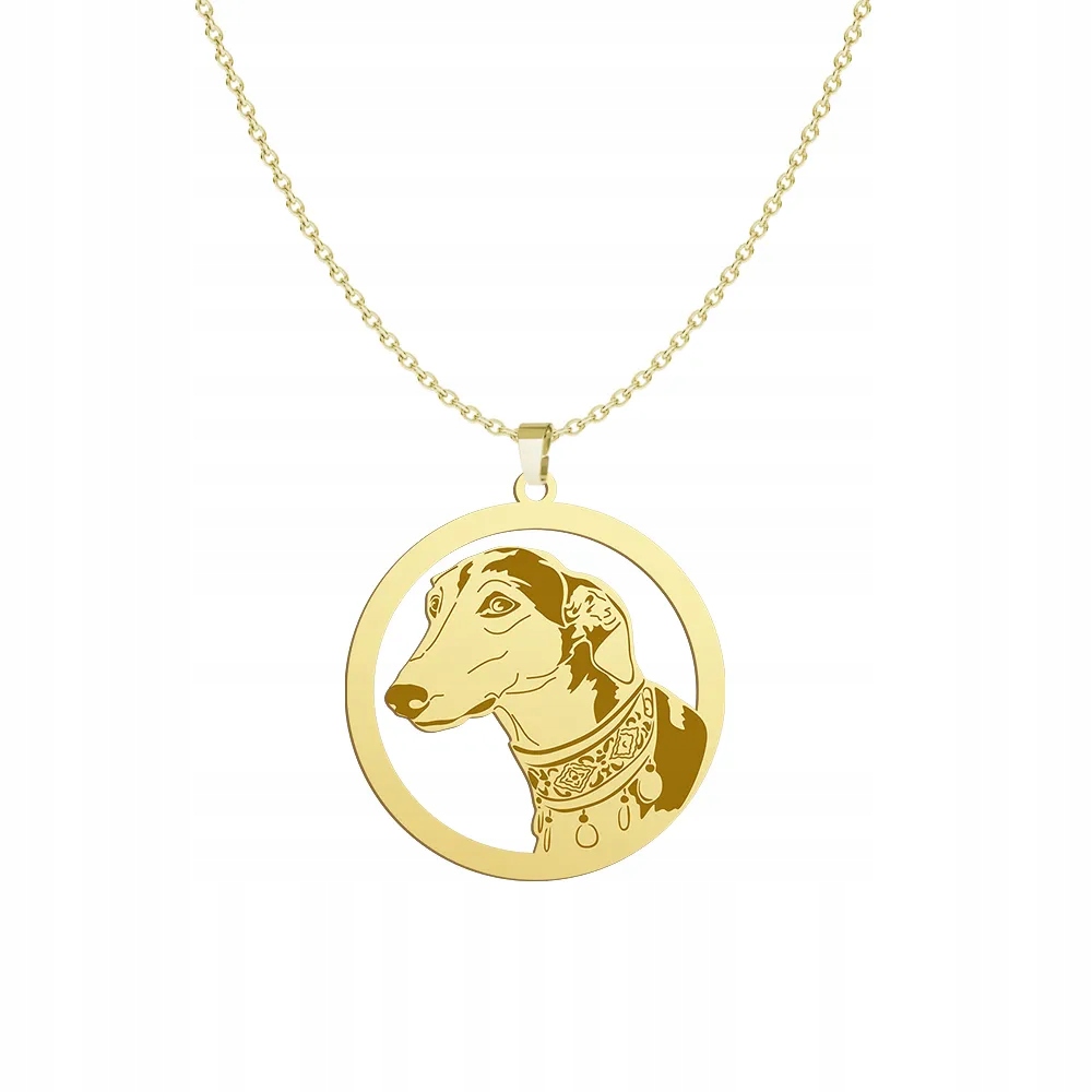 Zlatý náhrdelník s pejskem Polish Greyhound 925 Šperky Dárek Gravírování Bonus