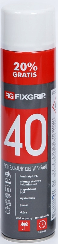 Klej Do Podsufitki Auto Fixgrip 40 Spray Profesjonal Podsufitki 600ml Mocny