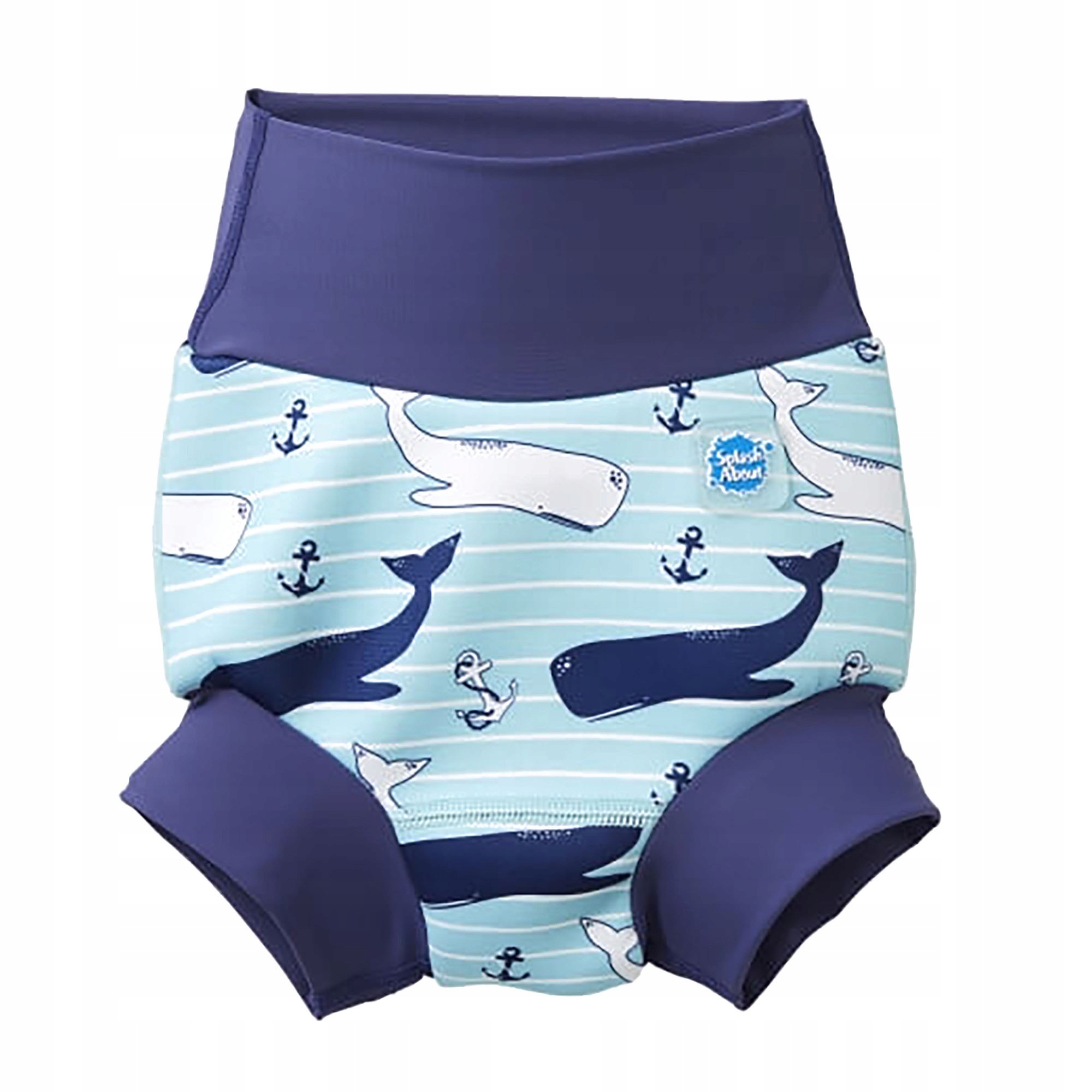 Pieluszka do pływania Splash About Happy Nappy Wieloroby niebieska M