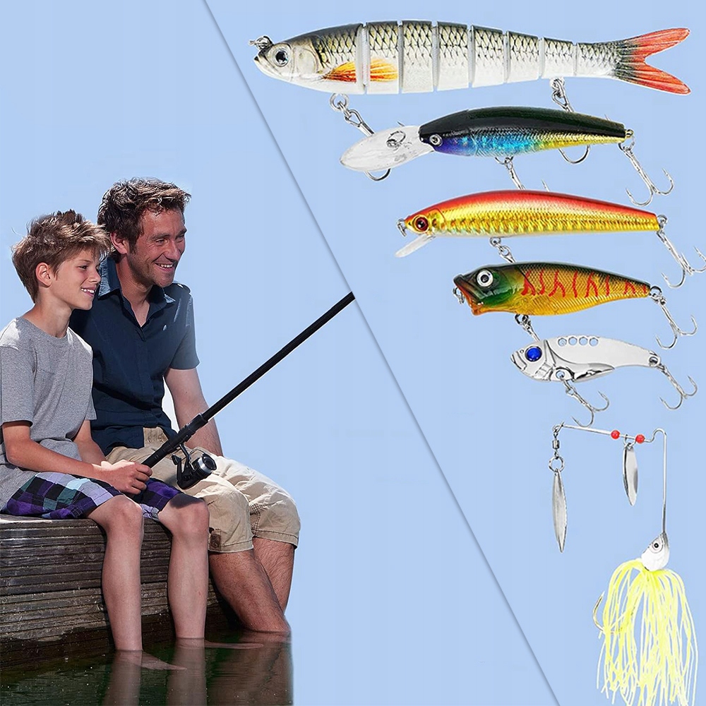 Zestaw przynęt i haczyków na ryby Liczba elementów w zestawie 72