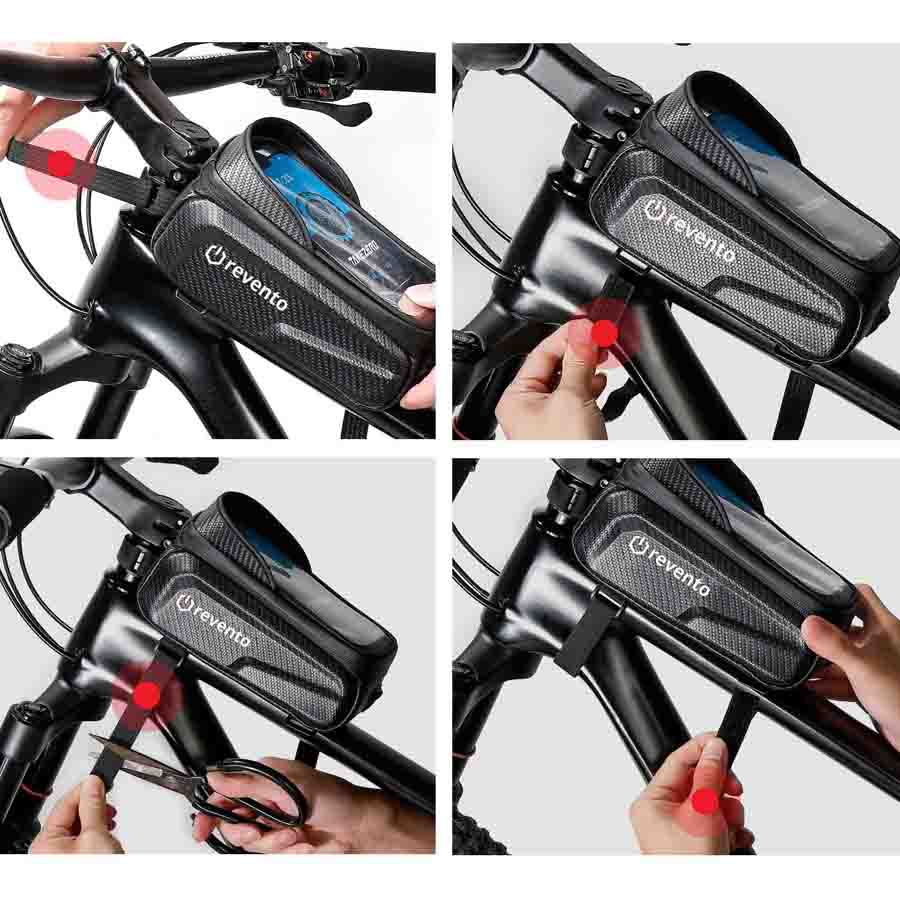 SAKWA TORBA ROWEROWA NA KIEROWNICĘ WODOODPORNA- UCHWYT NA TELEFON DO ROWERU Wysokość 11.5 cm