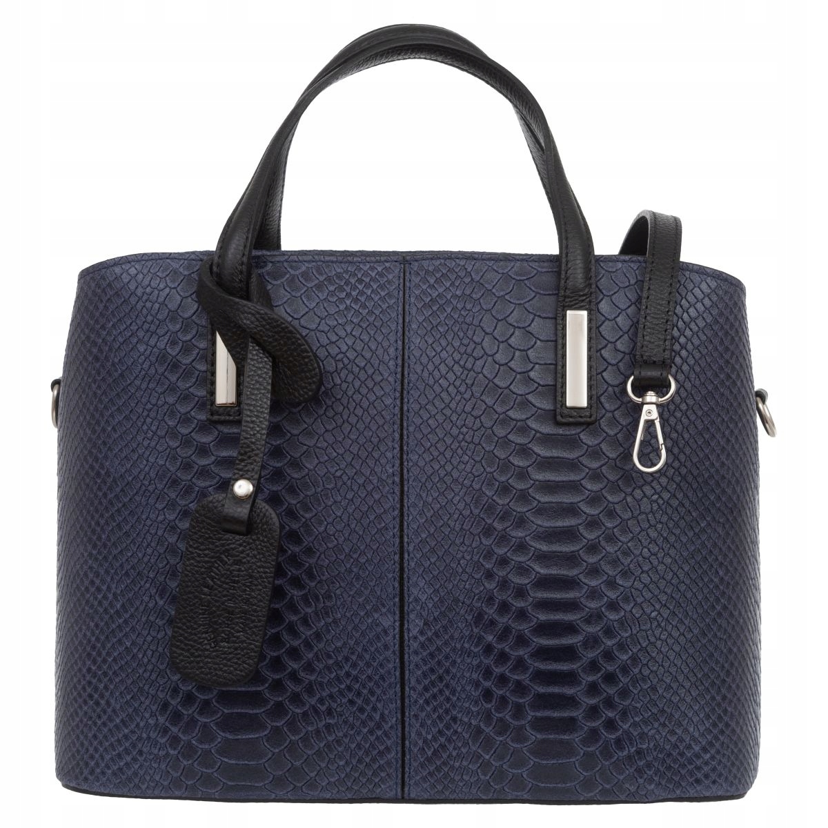 Kožená kabelka Kufřík Vezze Rara Tmavě modrá