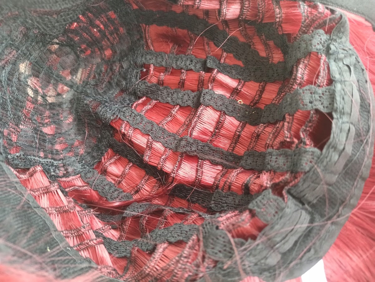 Peruka BORDOWA ciemnoczerwona Poison Ivy cosplay Płeć uniseks