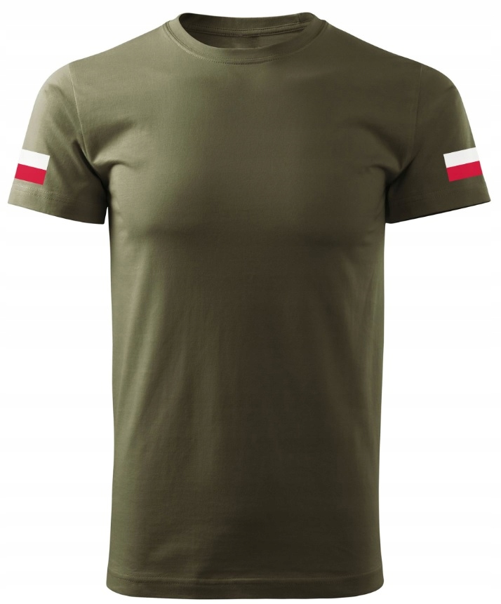 

Koszulka wojskowa Polska khaki Nadruk flagi r. XL