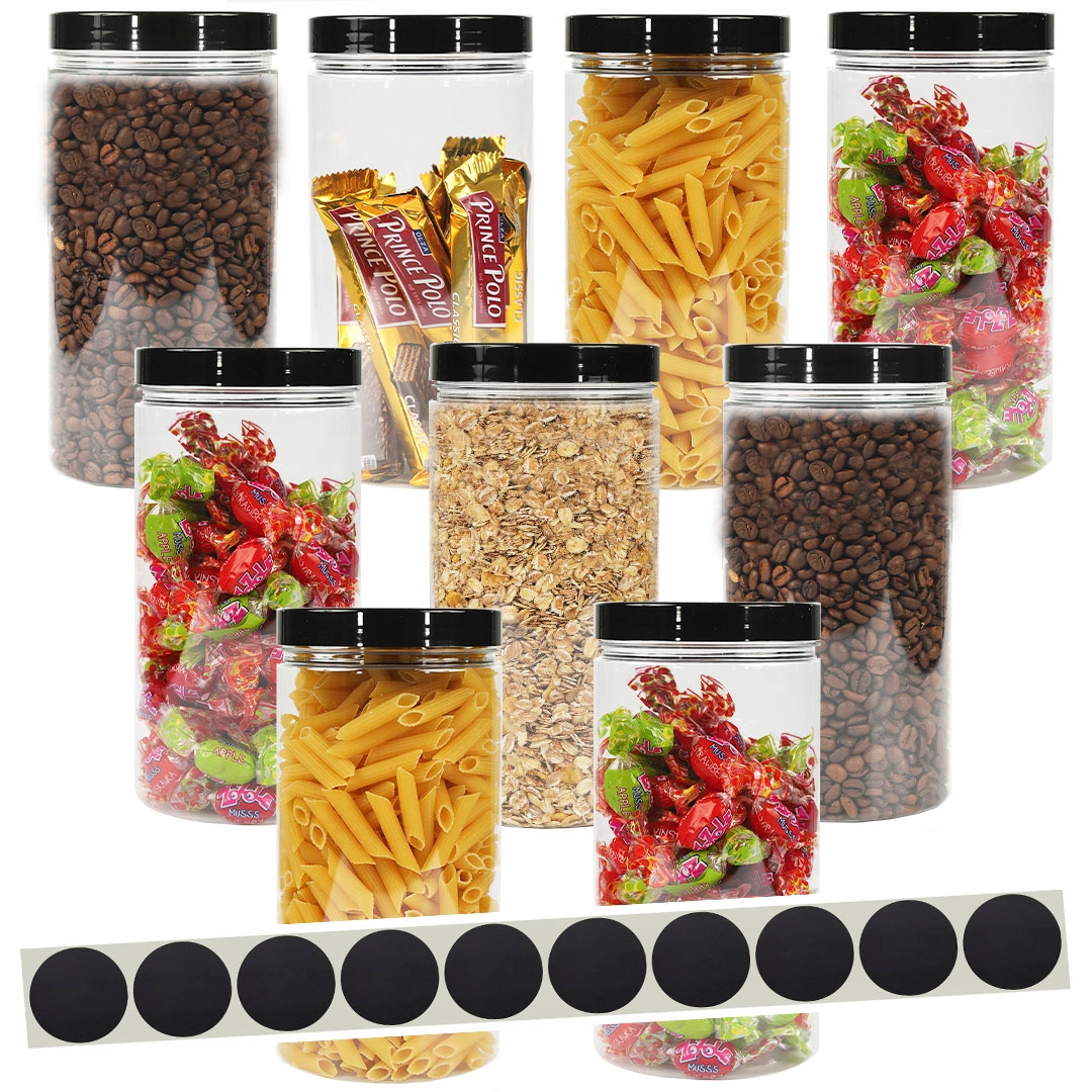 

Pojemnik słoik plastikowy 1,5L makron 1500ml x 9