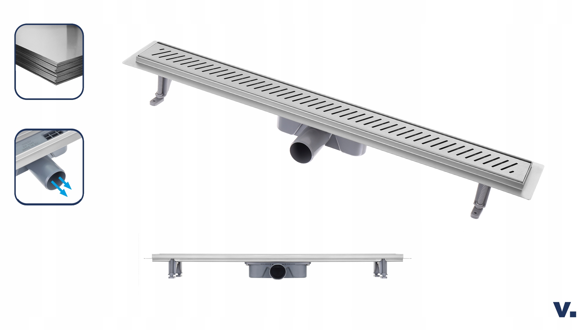 Odpływ liniowy VOGI RIGO ruszt PASKI - 80 cm Marka Vogi