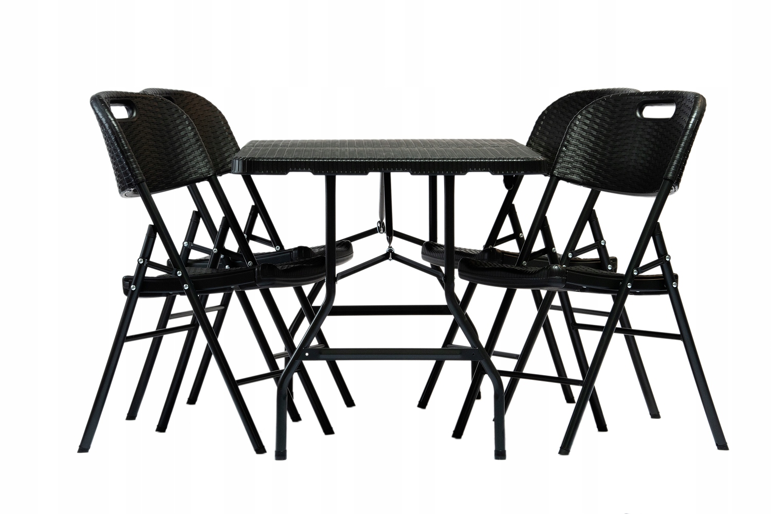 Set Zahradní Rozkládací Cateringový Stůl 180x76 x1 Skládací Židle X4