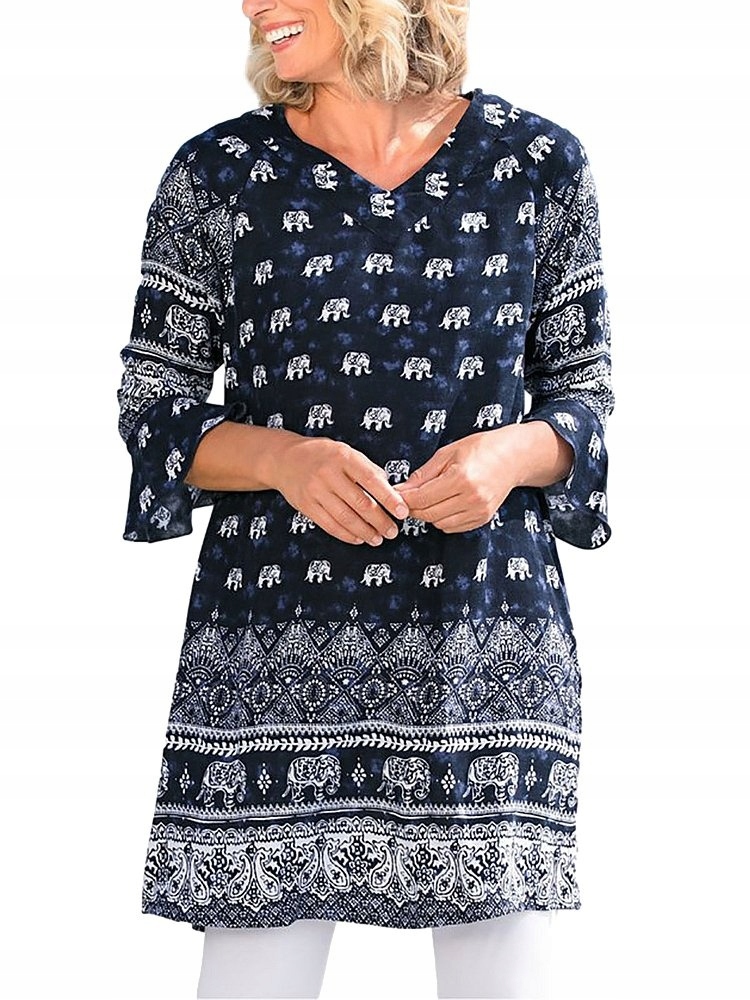 Dw Shop Roztomilá Tunika/halenka Vzor Viskóza DW05 50