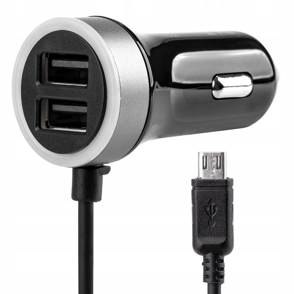 Ładowarka samochodowa Pch PRO-01 microUSB+2xUSB 2.