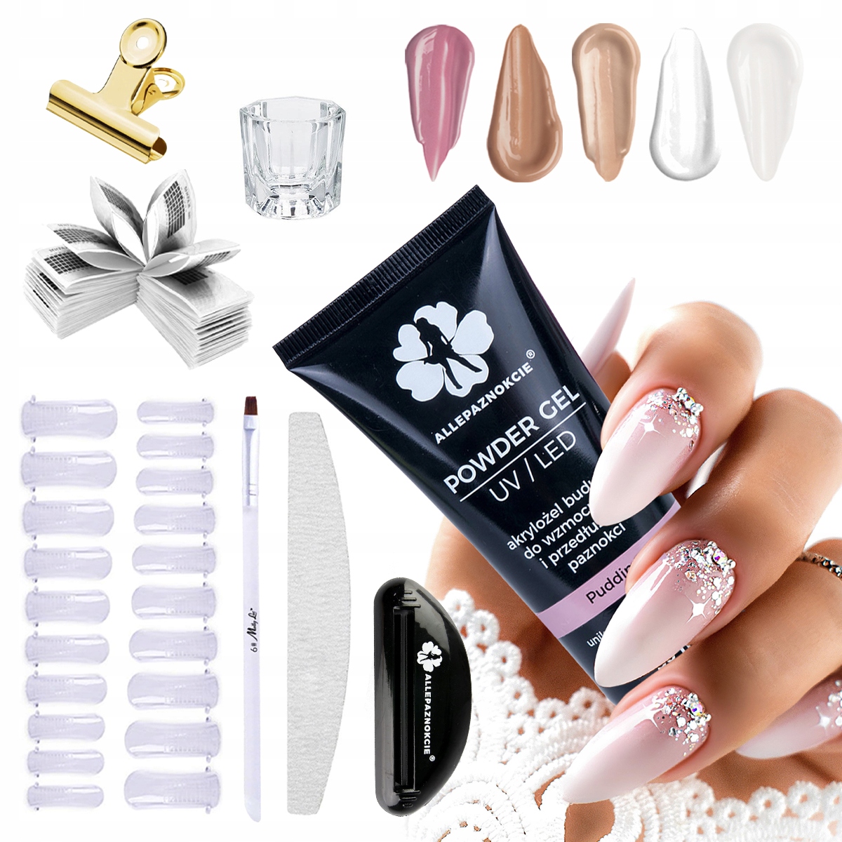 Zestaw budujący POWDER GEL akrylożel PUDDING 30 ml