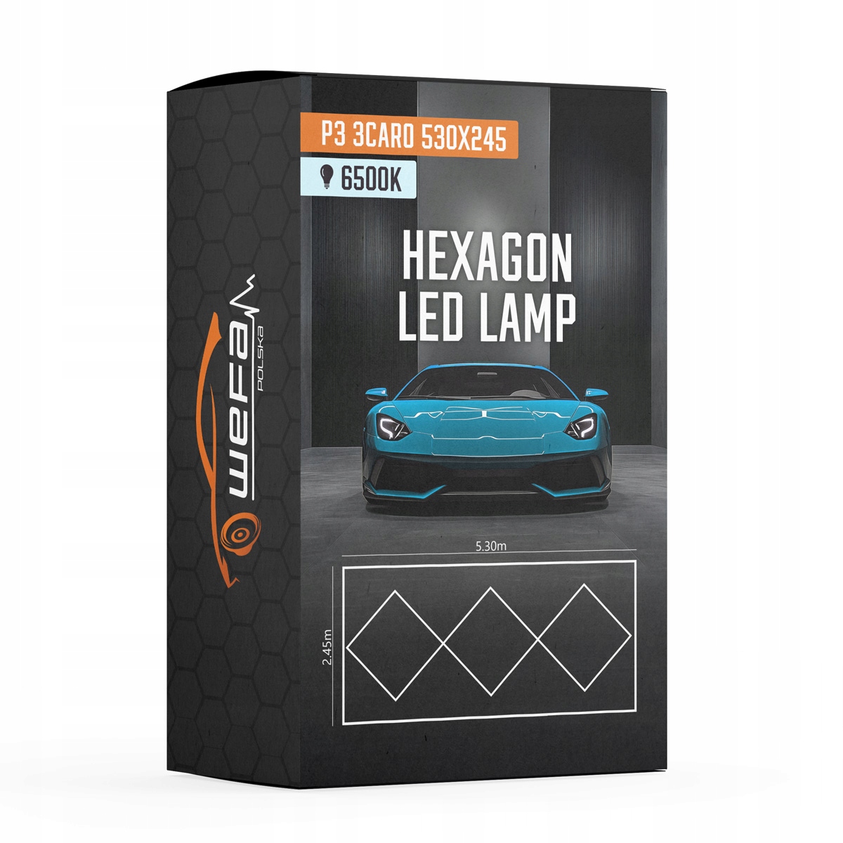 Led lampa Square P3 3S 245x530 Čtverce Dílna Garáž Obývací pokoj