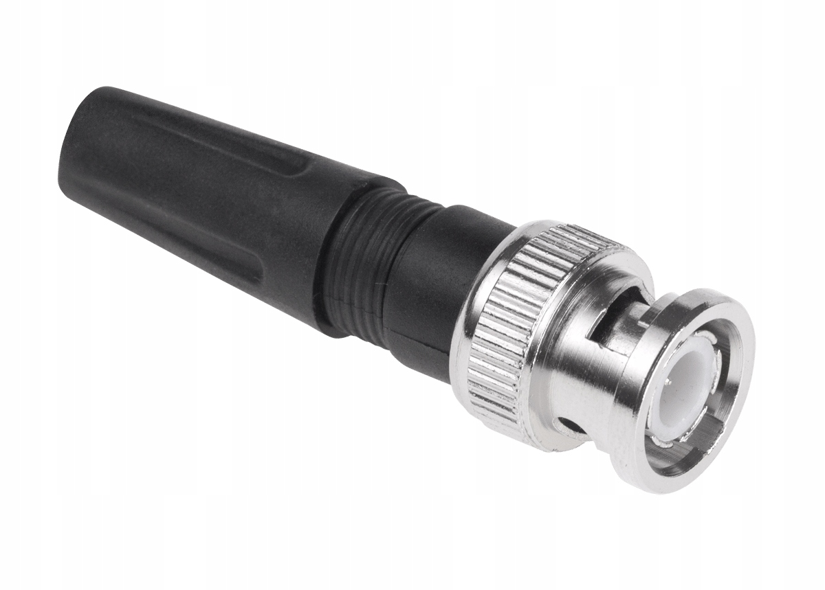 WTYK BNC PROSTY SKRĘCANY CZARNY Z ODGIĘTKĄ