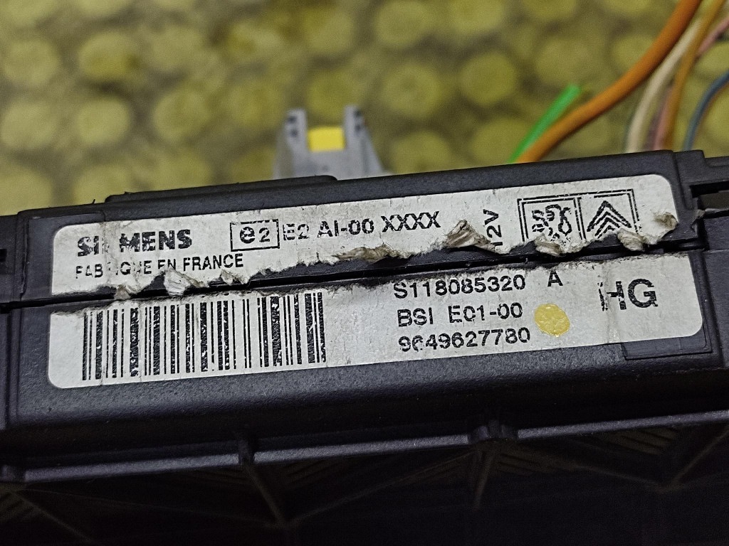 PEUGEOT PARTNER module boîte BSI 9649627780