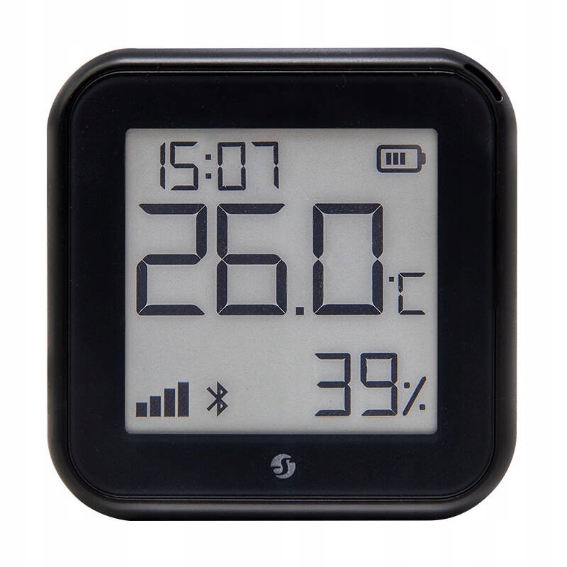 SHELLY H&T Gen 3 Matte Black Wyświetlacz z czujnikiem temperatury i wilgotności czarny — 2