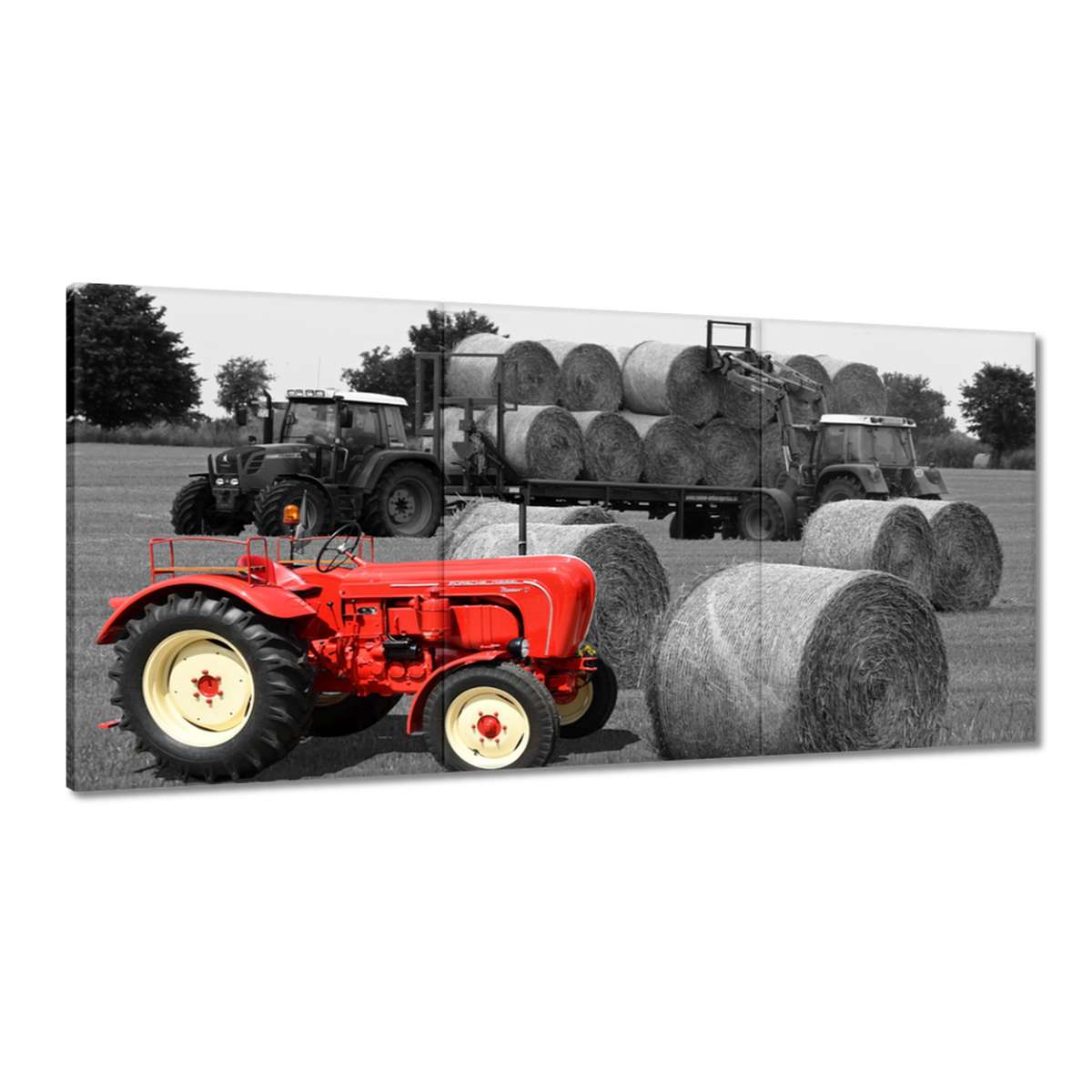 Obrazy 180x90 Žatva Červený traktor