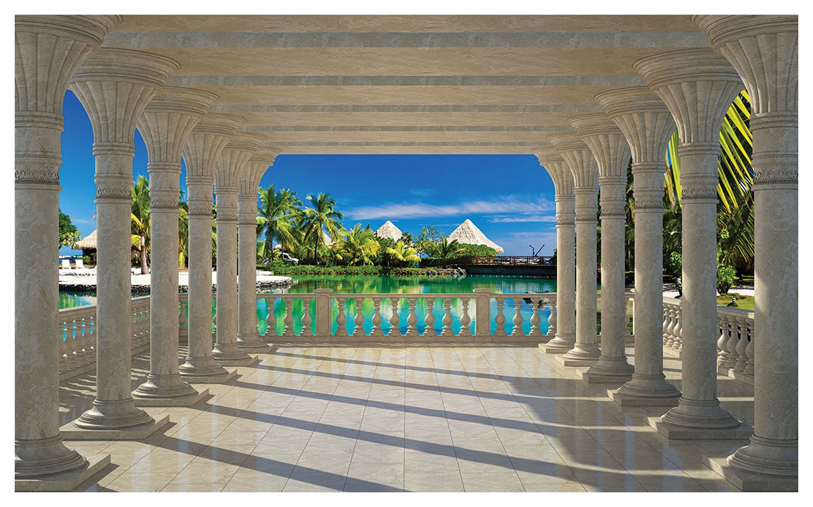 Fototapeta Kolonáda lagúna a trópy 416x254 Rajský kút lepidlo