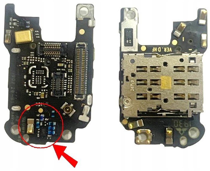 ORYGINALNY CZYTNIK ZŁĄCZE GNIAZDO UCHWYT PŁYTKA KARTY SIM HUAWEI P30 PRO Pasuje do marki Huawei