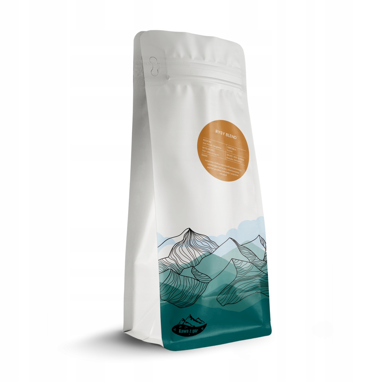 Levně Káva zrnková, čerstvě pražená, Brazílie Santos 1 kg, Rysy Blend Káva Z Gór