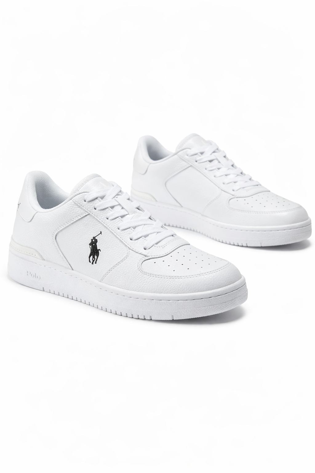 Polo Ralph Lauren Bílé Kožené Sportovní Boty S Logem 45 I3B