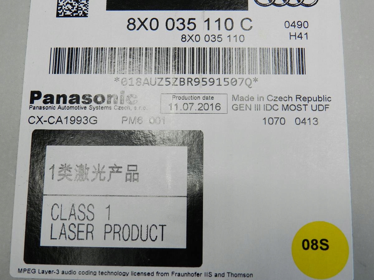 AUDI Q5 8R changer CD 8X0035110C