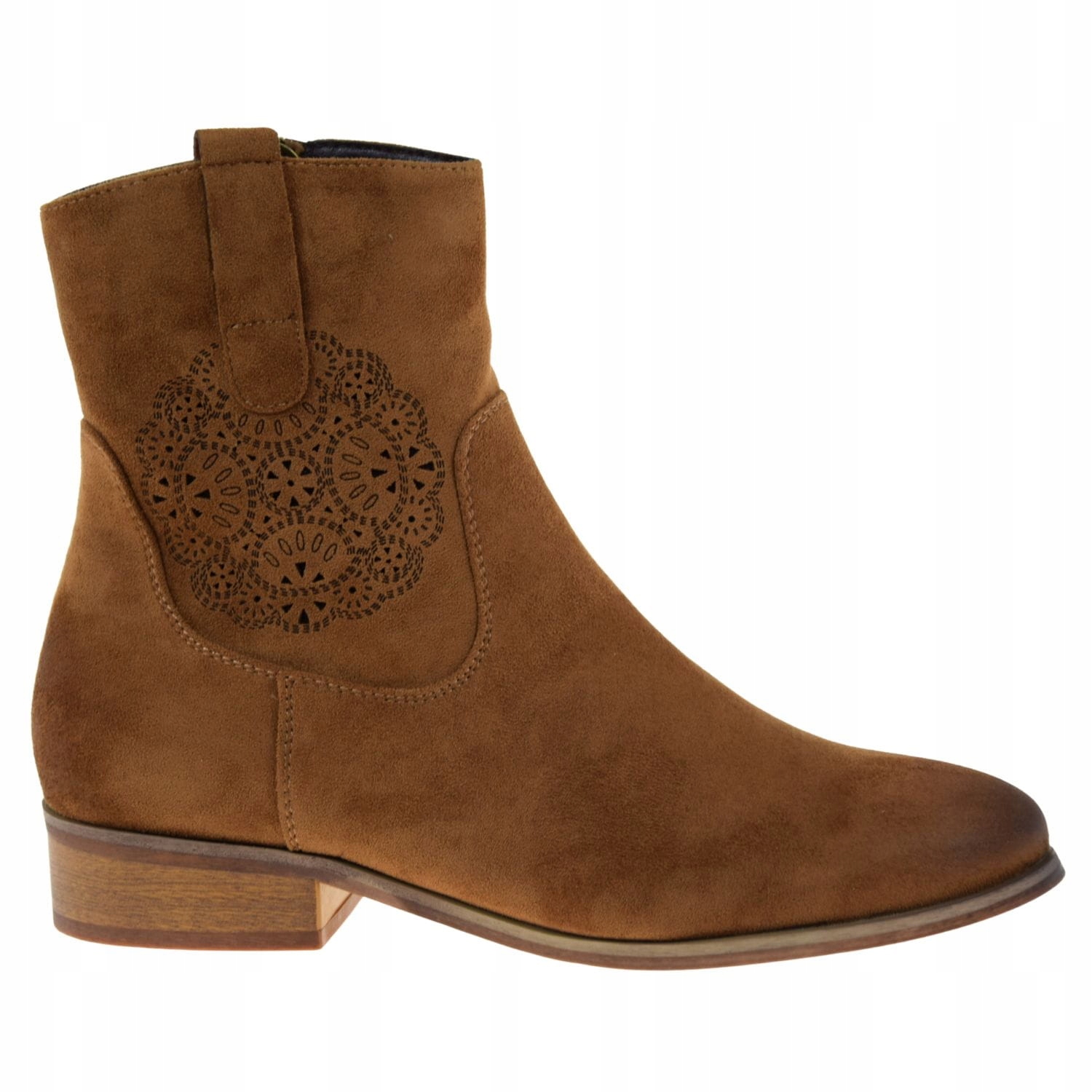 Potocki Dámské Kotníkové Boty 25-12745BR vel.38 Velurový plochý podpatek