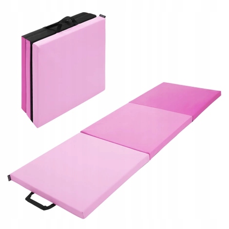 Podložka na cvičení Fitness skládací 180x60x5 cm růžová