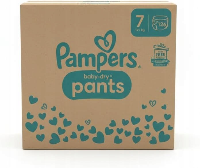 Pieluchy Pampers, rozmiar 7 (15 kg+) Baby-Dry 126szt pieluchomajtek