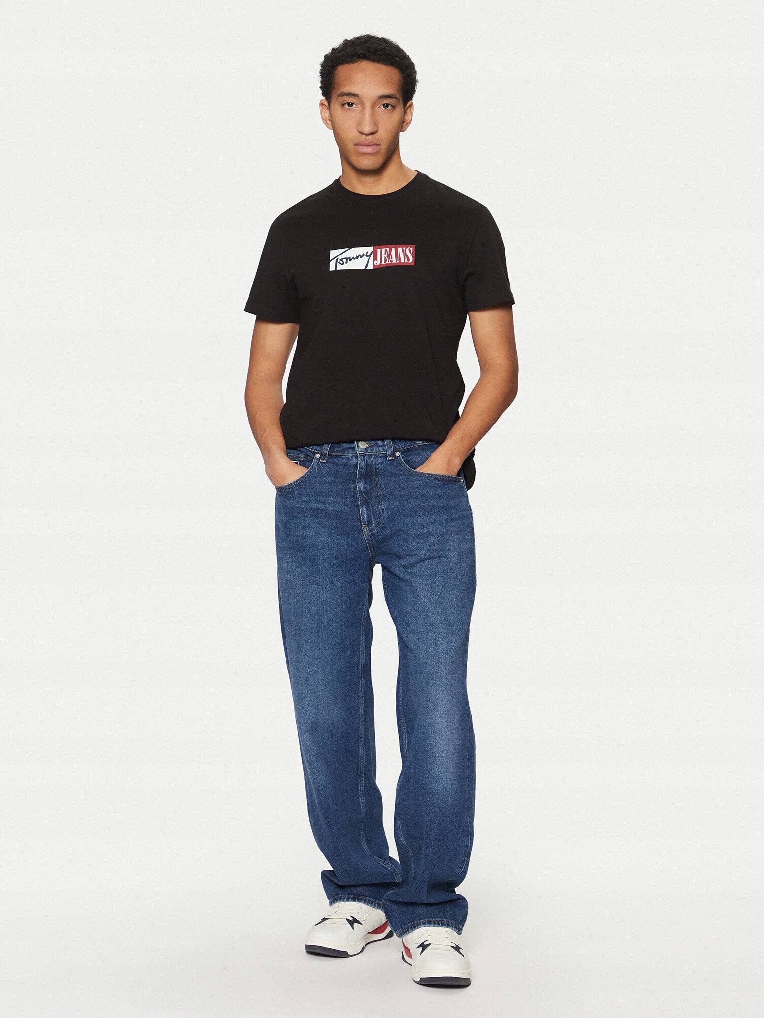 Tommy Jeans Modré Pánské Džíny Rovné S Páskem 34/32 Xta