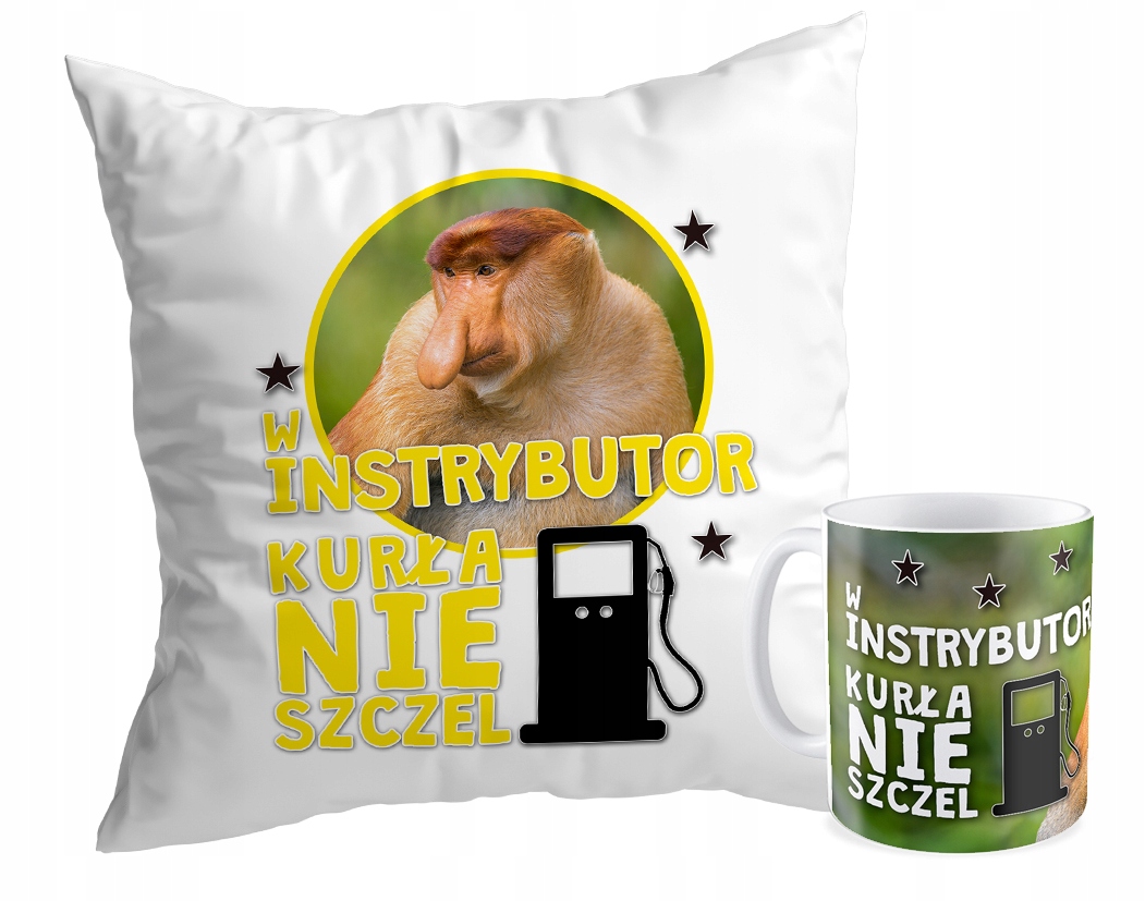 

Zestaw kubek poduszka Nosacz Instrybutor Szczelaj