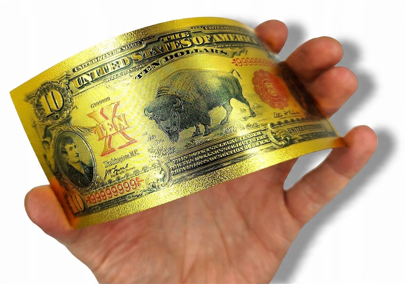 

10 Dolarów 1901 Pozłacany Unikatowy Banknot
