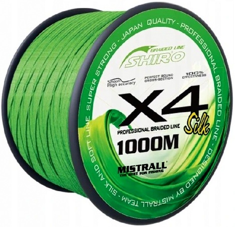 Plecionka Mistrall Shiro X4 1000m Zielona 0,21mm