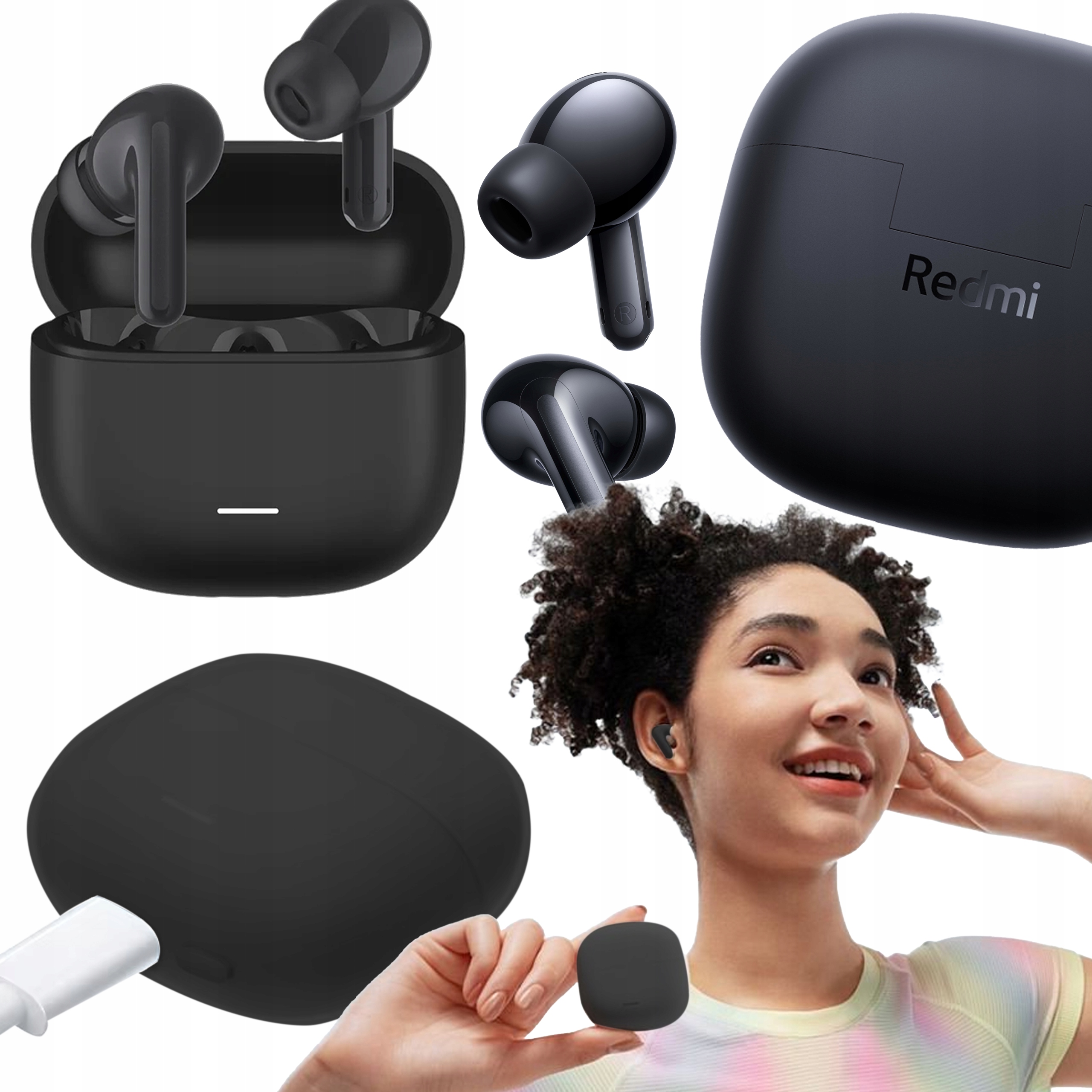 Xiaomi Redmi Buds 6 Lite Dokanałowe Bluetooth 5.3 Funkcje AI Czarny
