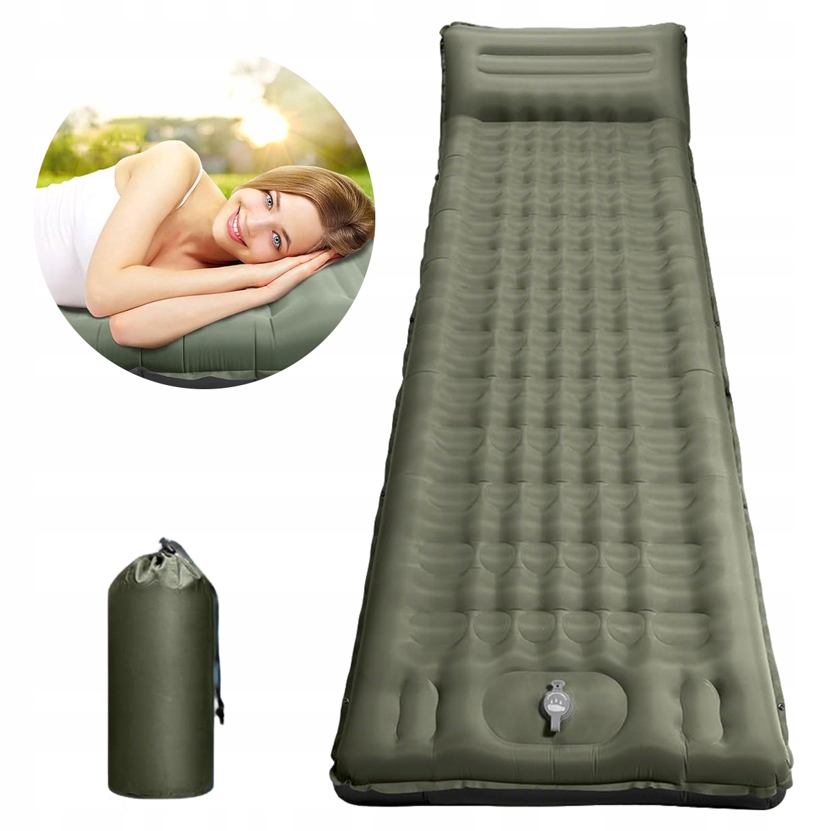 Materac Ultralekki Turystyczny Kempingowy Dmuchany 195x66x12cm