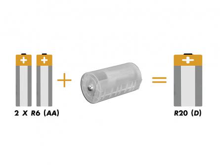 Adapter baterii 2xAA na R20 Producent HE