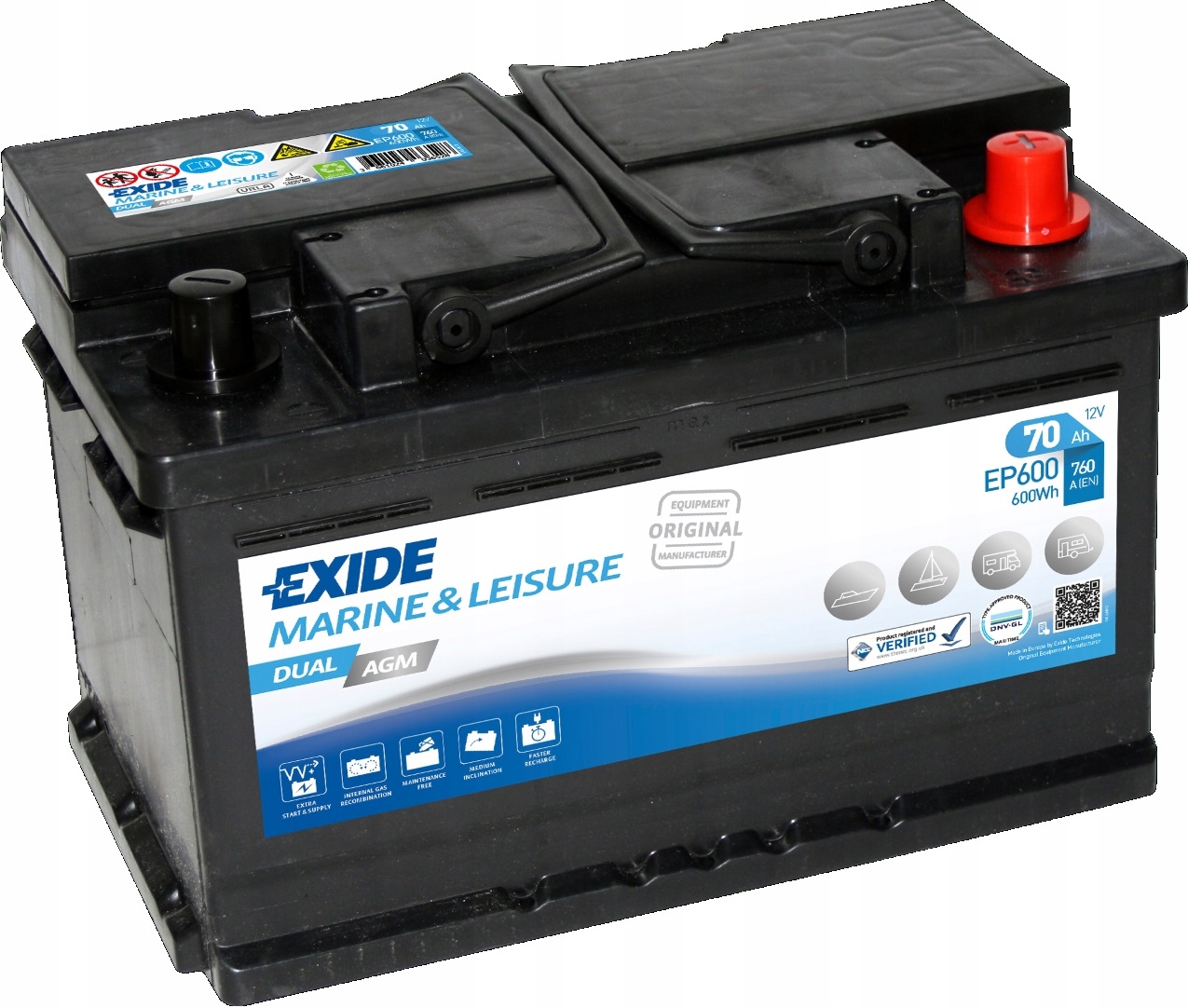 Akumulátor Exide Dual Agm 12V 60AH 680A EP500
