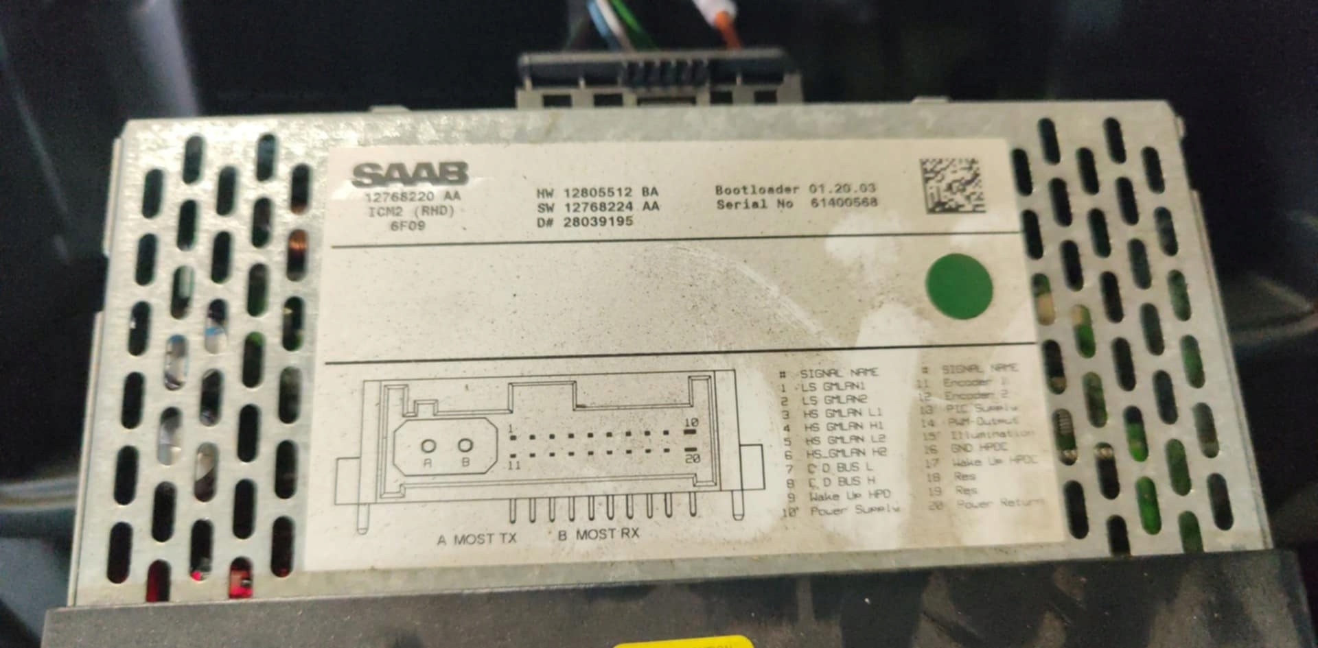 RADIO SAAB 93 9-3 icm2 RHD 12768220 AA GB ICM 2