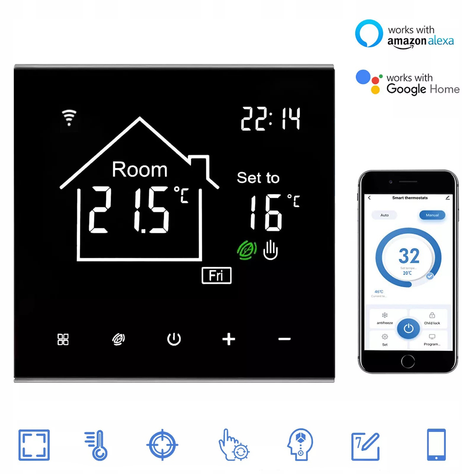 3A Pokojový Termostat Wifi Digitální Regulátor