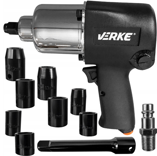 УДАРНЫЙ ПНЕВМАТИЧЕСКИЙ ГАЙКОВЕРТ 1/2 ЧЕХОЛ + КОЛПАЧКИ