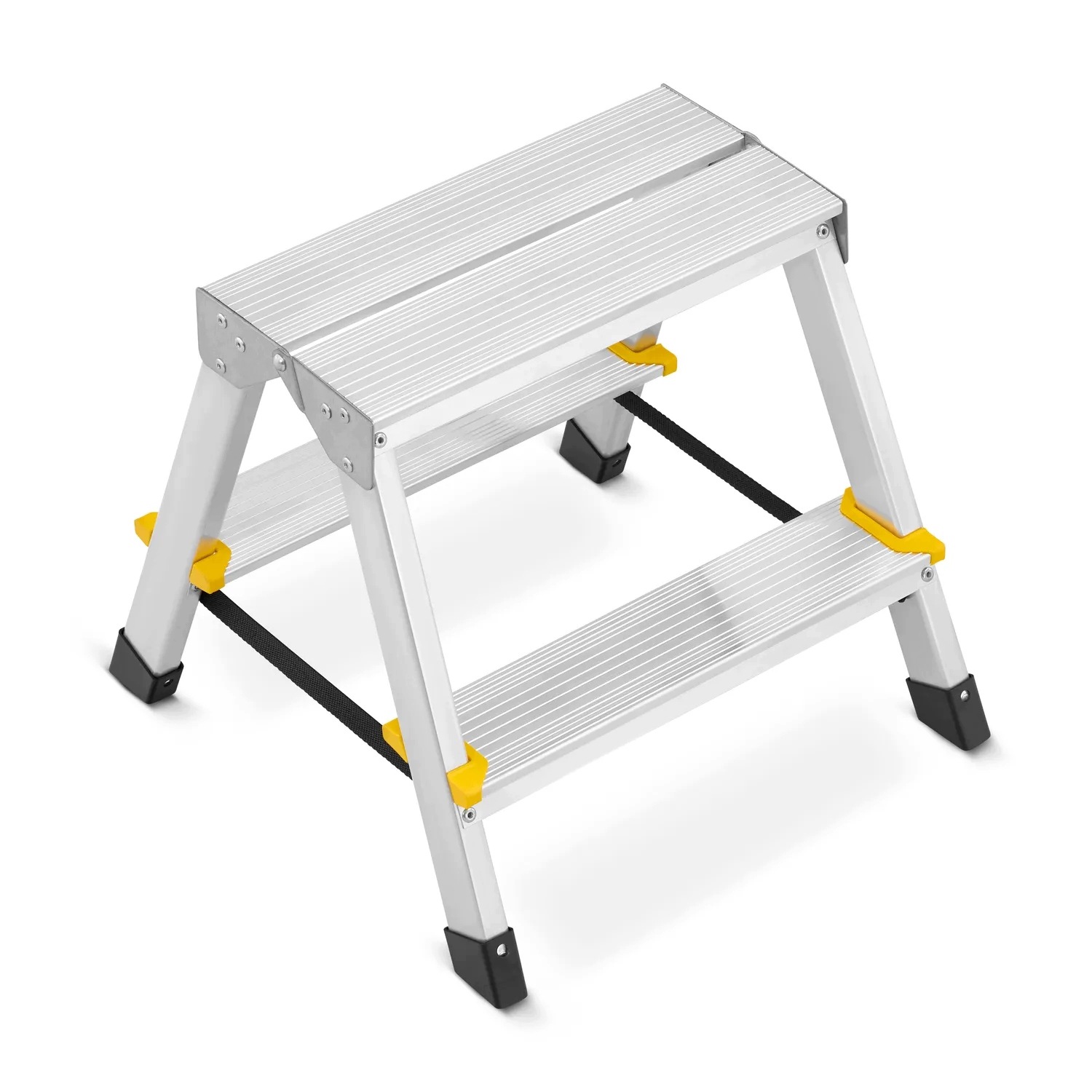 Drabina aluminiowa domowa dwustronna składana HIGHER 2x2 stopnie taboret podnóżek schodek — 20